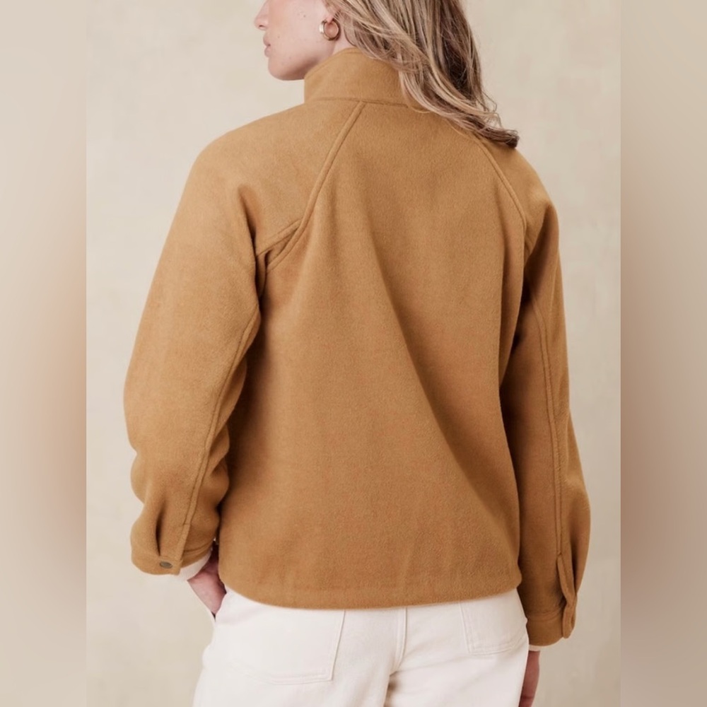 BANANA REPUBLIC Brushed Melton Pocket Short Jacket in Camel Size Petite XXS - Picture 3 of 15
